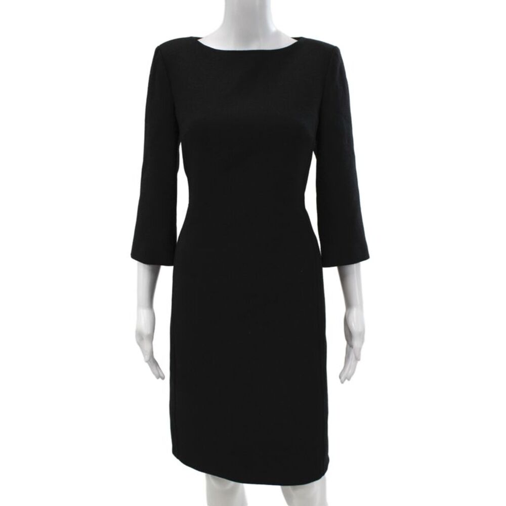 Michael Kors Collection Women Sheath Dress Black Wool Knee-Length Size 8